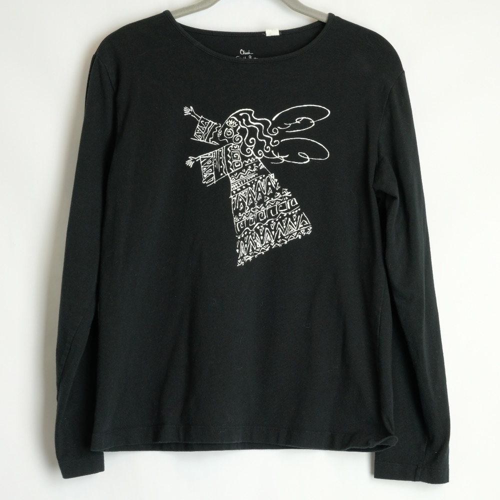 Chico's "Follow Your Heart" Long Sleeve Tee, Sz M - Picture 6 of 7